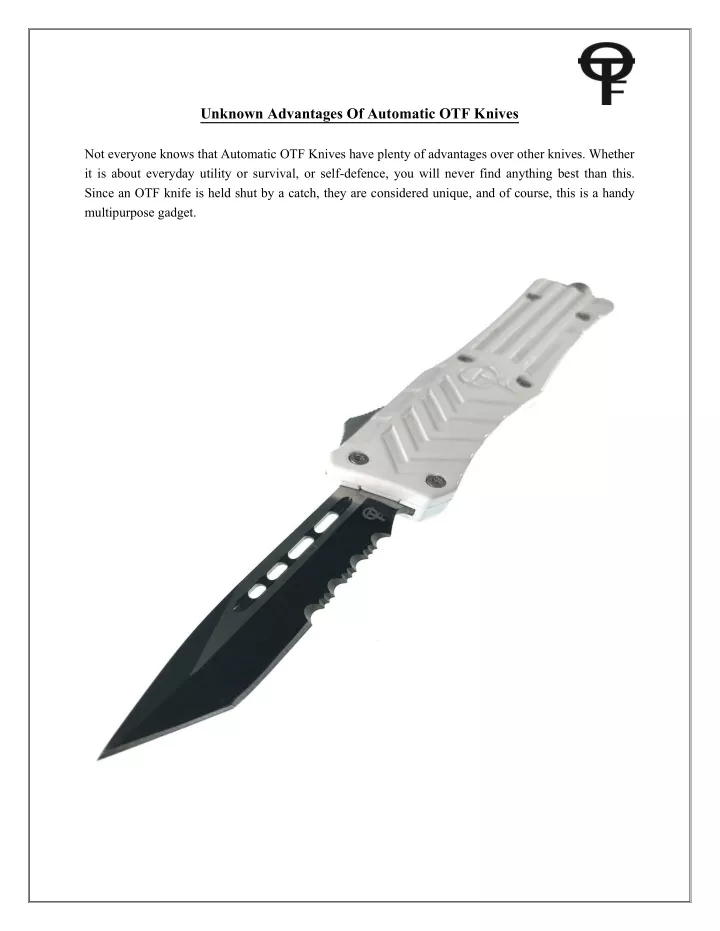 unknown advantages of automatic otf knives