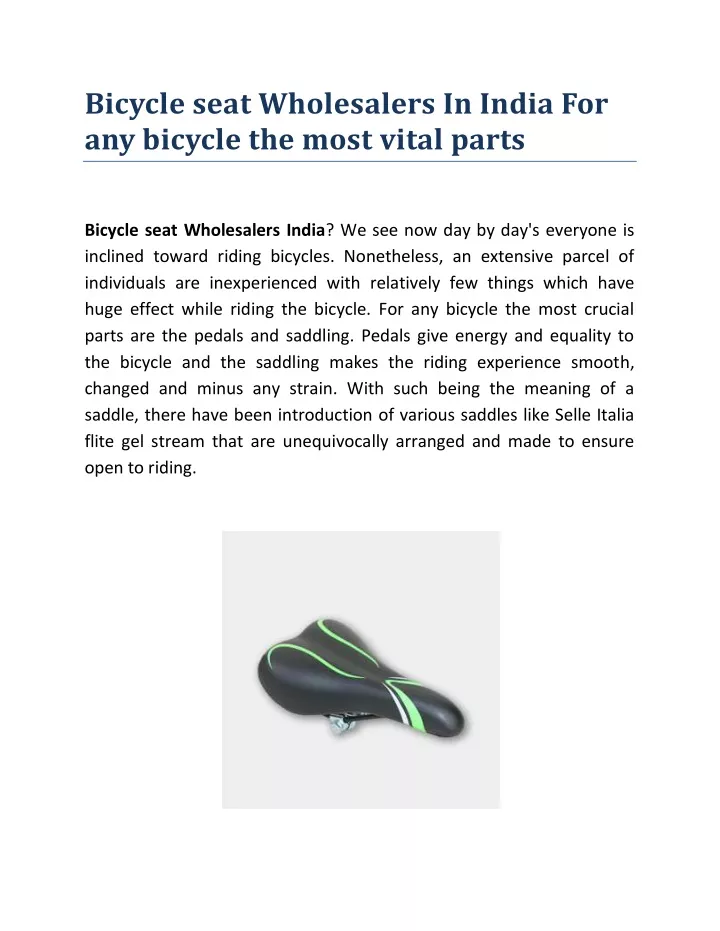 bicycle seat wholesalers in india for any bicycle