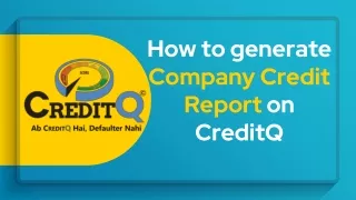 how to generate company credit report on creditq