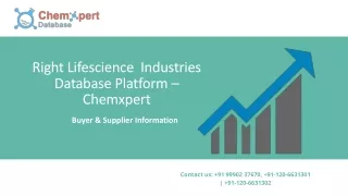 Right Lifescience  Industries Database Platform – Chemxpert