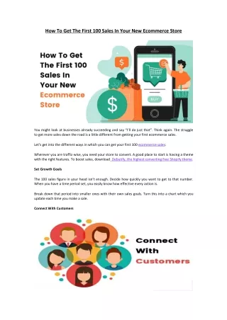 how to get the first 100 sales in your