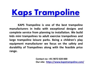Trampoline manufacturers in india