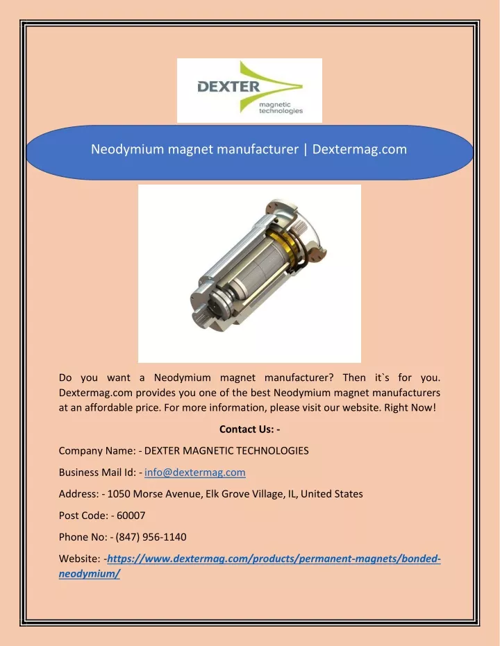 neodymium magnet manufacturer dextermag com