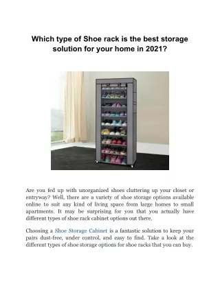 Which type of Shoe rack is the best storage solution for your home in 2021?