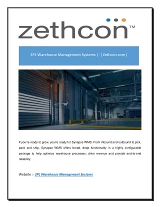 3PL Warehouse Management Systems |- ( Zethcon.com )