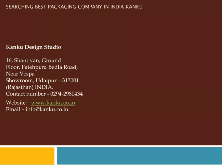 searching best packaging company in india kanku