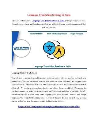 Language Translation Services in India