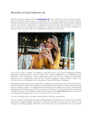 benefits of used iphone uk