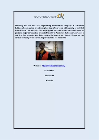 Commercial Construction Directory Online | Builtsearch.com.au