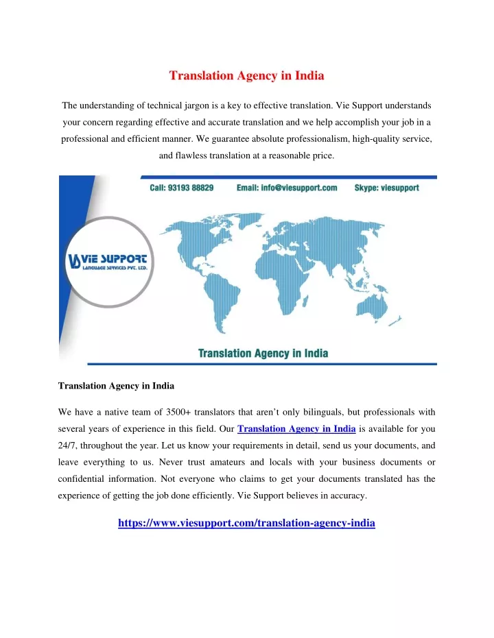 translation agency in india