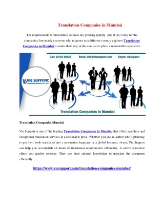 Translation Companies in Mumbai