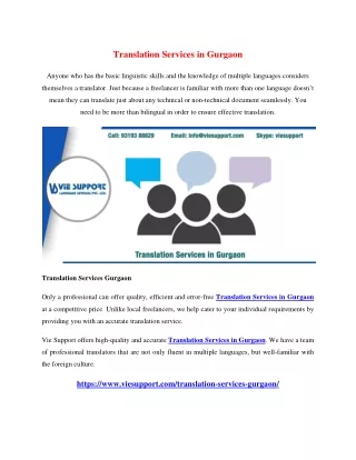 Translation Services in Gurgaon