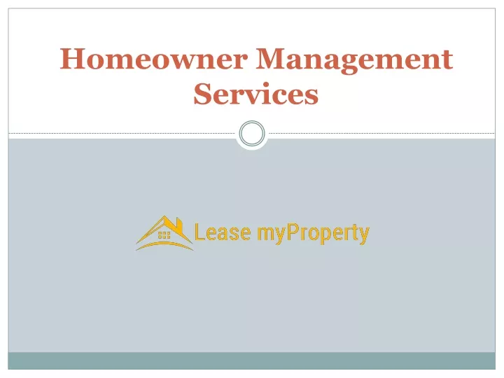 homeowner management services