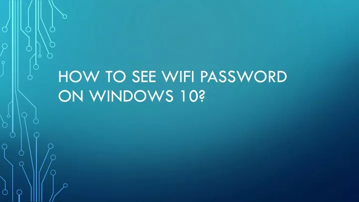 how to see wifi password on windows 10