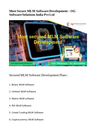 most secure mlm software development og software
