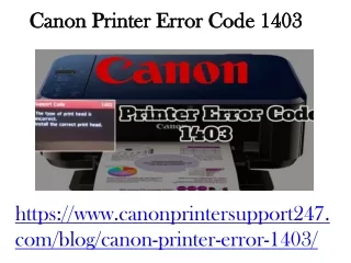 Canon printer error code 1403