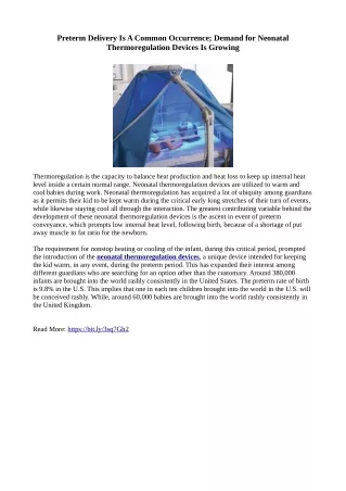preterm delivery is a common occurrence demand