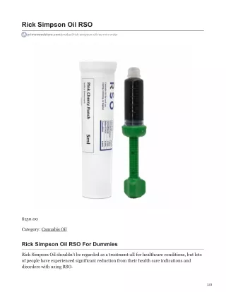 rick simpson oil rso