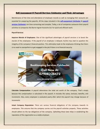self self assessment assessment payroll
