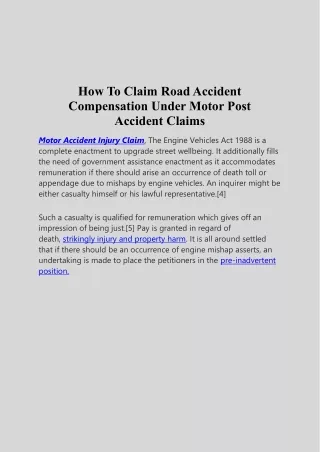 Top Best Motor Accident Injury Claim In Singapore