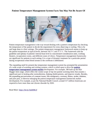 patient temperature management system facts
