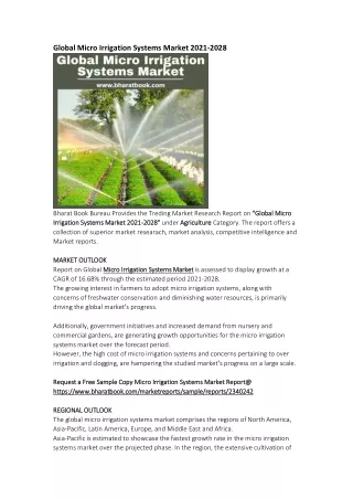 global micro irrigation systems market 2021 2028