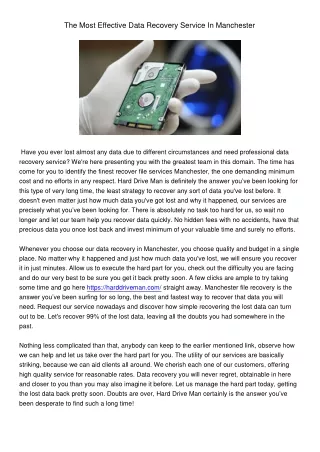 the most effective data recovery service