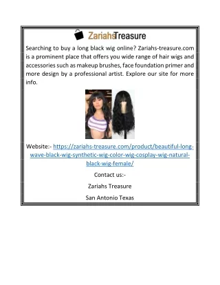 Long Black Wig for Sale Online | Zariahs-treasure.com