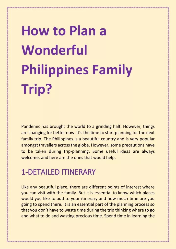 how to plan a wonderful philippines family trip