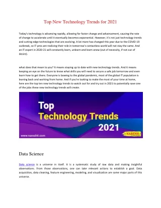 Top New Technology Trends for 2021