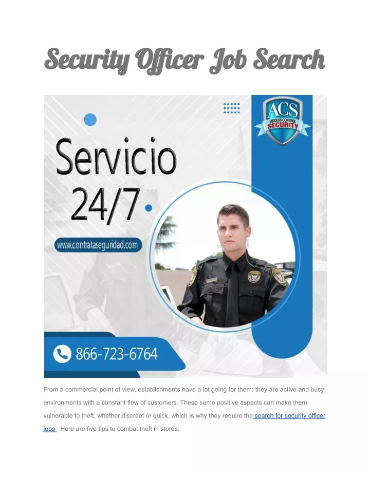securit officer job searc