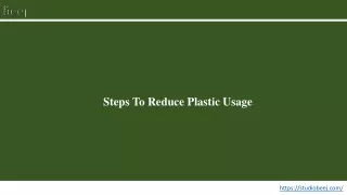 Steps To Reduce Plastic Usage