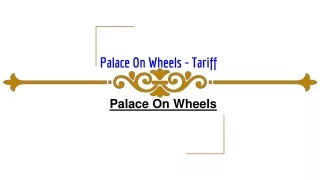 palace on wheels tariff