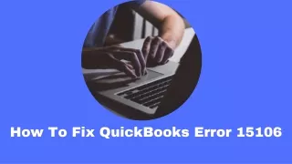 How To Fix QuickBooks Error 15106