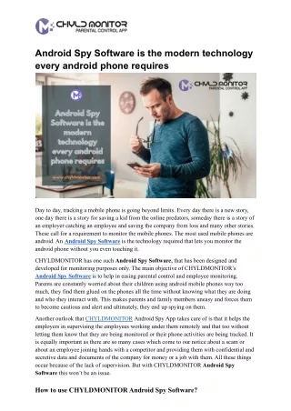 android spy software is the modern technology