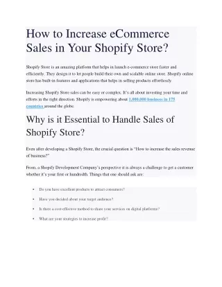 how to increase ecommerce sales in your shopify