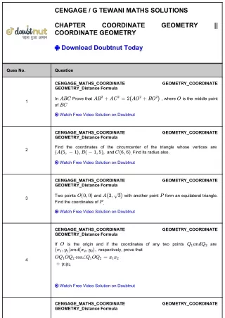 Cengage Maths Solutions Coordinate Geometry