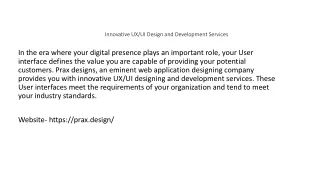 innovative ux ui design and development services