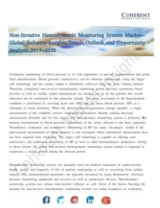 non invasive hemodynamic monitoring system market