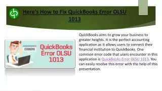 QuickBooks Error OLSU 1013- In Simple Terms