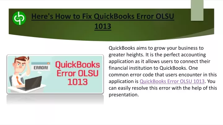 here s how to fix quickbooks error olsu 1013