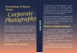 Everything To Know About Corporate Photography