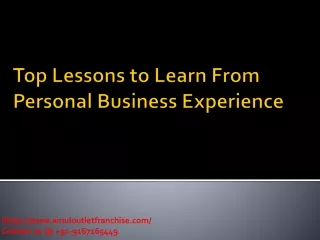 Top Lessons to Learn From Personal Business Experience