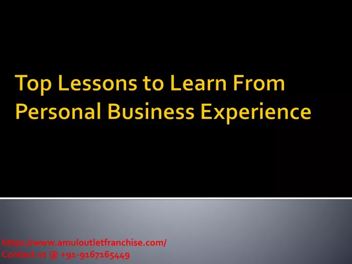 top lessons to learn from personal business experience