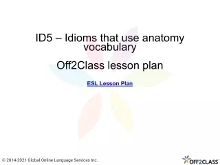 id5 idioms that use anatomy vocabulary