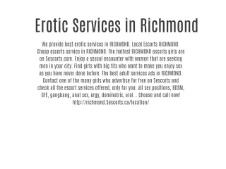 Erotic Services in Richmond