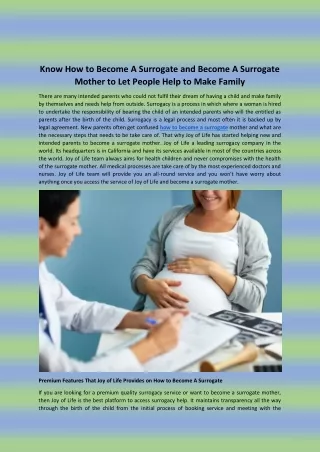 How to become a surrogate mother in California