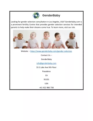 Gender Selection USA | Genderbaby.com