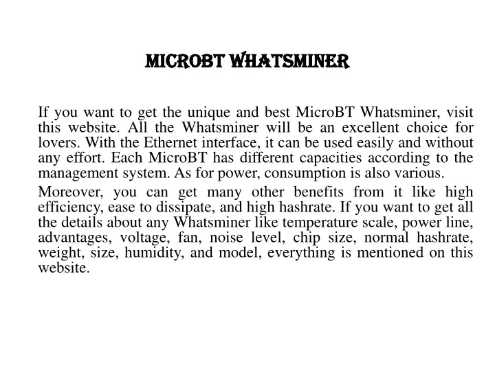 microbt whatsminer