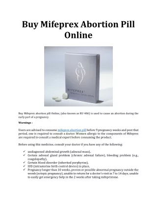 Buy mifeprex abortion pill online